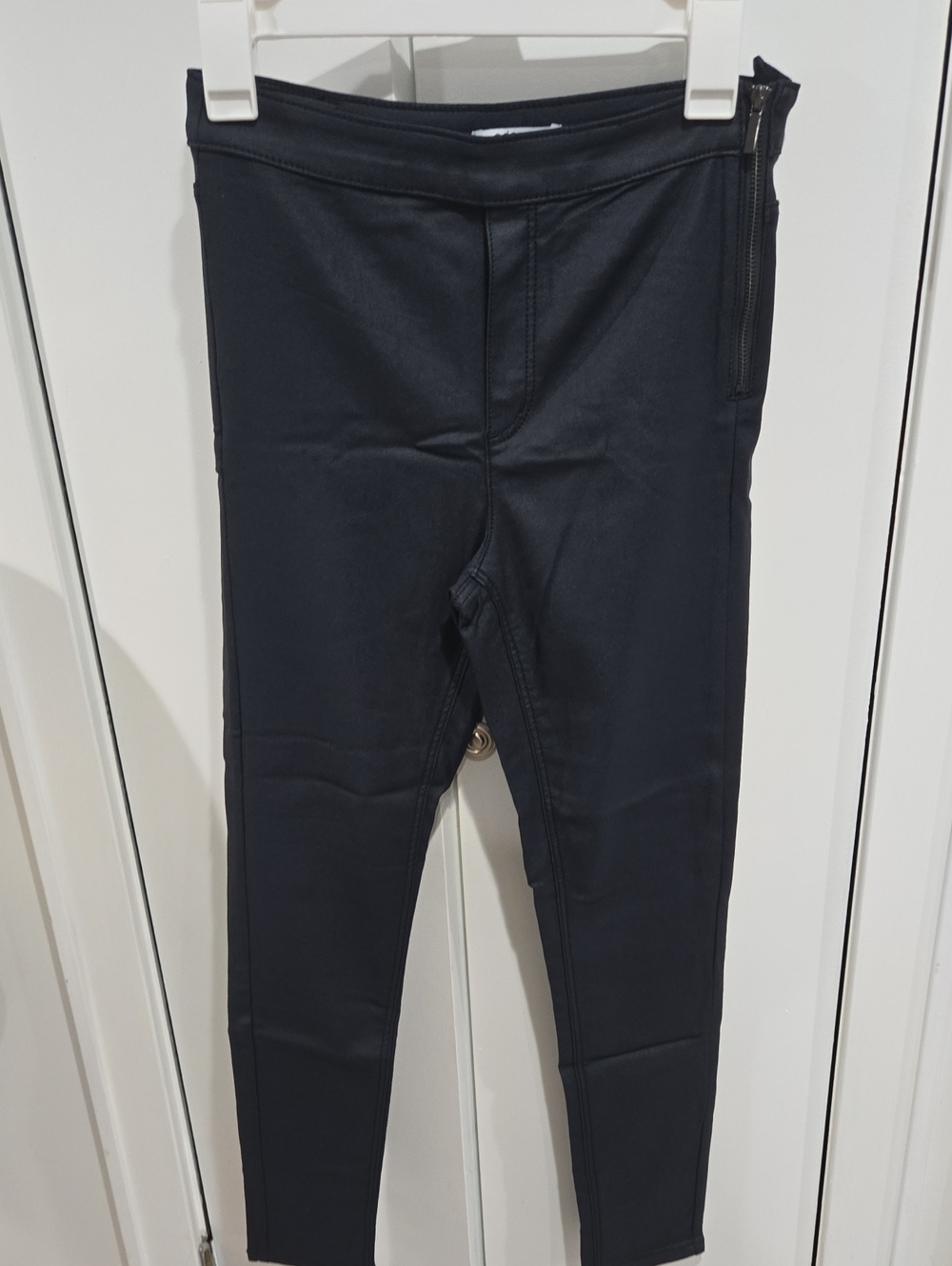 Esprit EDC Navy Cropped Ankle Leggings with Side Zip Detail EU 36 Fr 38 USA 6